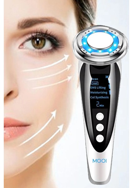 Beyaz Akıllı Güzellik Robotu V2- Yüz Kaldırma- - Ultrasonik Cilt Temizliği- Ems Evet Elektroni