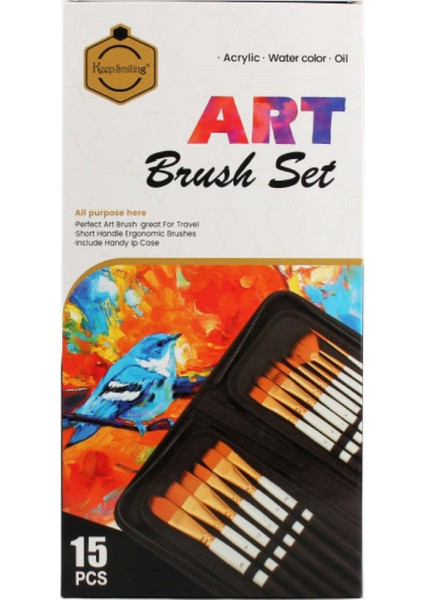 Keep Smiling Profesyonel Çantalı Fırça Seti 15 Parça fiyatları