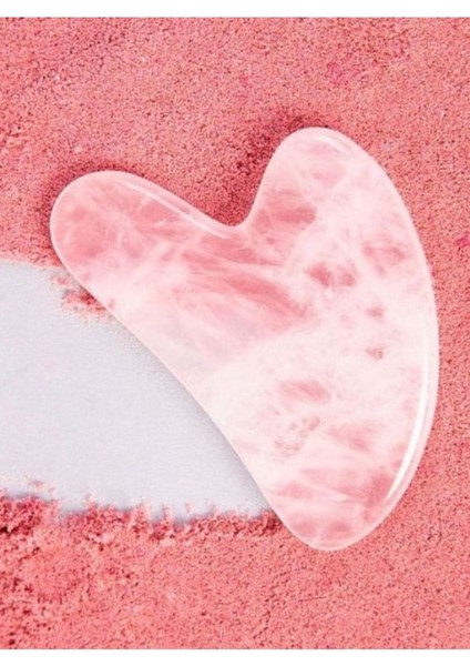 By Violet Pembe Pembe Kuvars Kalp Taşı Gua Sha Yüz Yogası Taşı Evet Sıkılaştırıcı Gua Sha