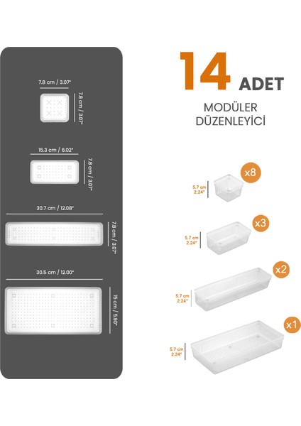 14 Parça Bebek Çekmece Düzenleyici,bebek Organizer,bebek Bakım Organizer Şeffaf fiyatları