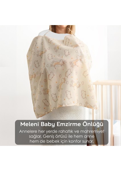 Meleni Baby 2'li Bebek Emzirme Yastığı,emzirme Önlüğü Set,bebek Emzirme Seti,yazlık Terletmez Kumaş Emzirme Seti