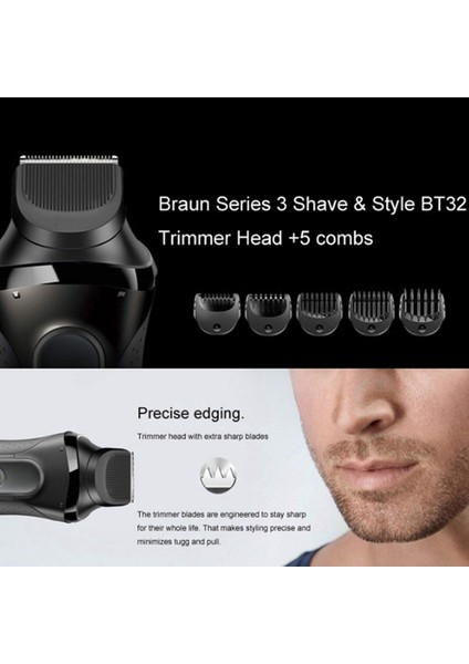 Seri 3 Elektrikli Tıraş Makineleri Için Yedek Düzeltici Ataşmanı Tarak BT32 300S 301S 310S 320S 330S 340S 360S 380S -B (Yurt Dışından) fiyatları