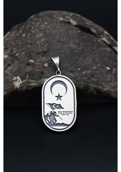 Gümüş Ay Yıldızlı (Türk Bayrağı) 925 Ayar Gümüş Kolye Ucu fiyatları