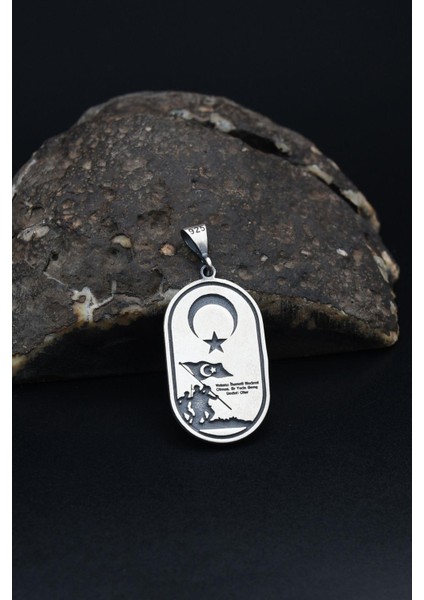 Gümüş Ay Yıldızlı (Türk Bayrağı) 925 Ayar Gümüş Kolye Ucu modelleri