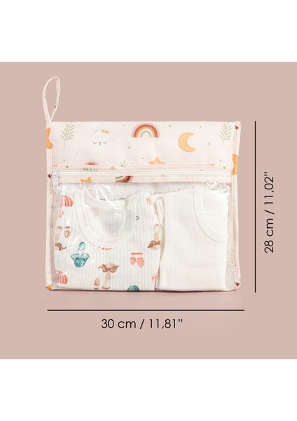 4'lü Yeni Doğan Hastane Organizer Set - Bebek Alt Bakım Çantası - Fermuarlı Şeffaf Valiz Düzenleyici