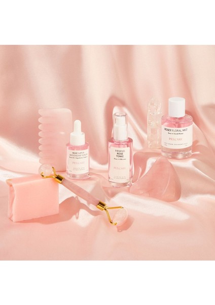 Evet Rose Quartz Face Roller Jade Roller Pembe Sıkılaştırıcı