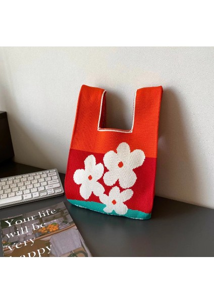 Günlük Örme Çanta Karikatür Çanta Tote (Yurt Dışından)