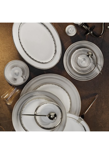 Crown Platin 42 Parça 6 Kişilik Kahvaltı Takımı