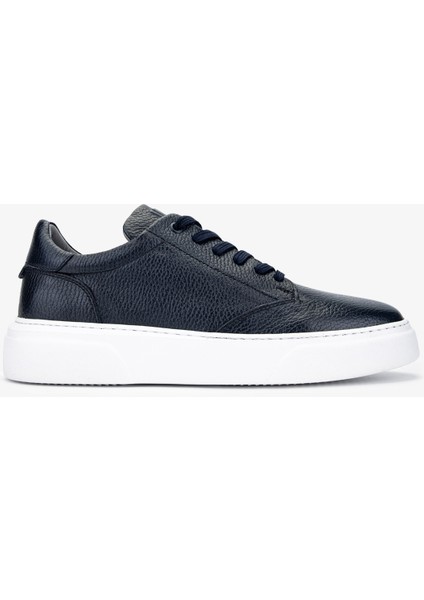 Cess Erkek Lacivert Floter Hakiki Deri Sneakers & Spor Ayakkabı 04 2509 Erk Ayk Y24