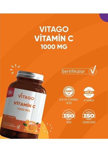 Premium Vitamin C 1000 Mg Içeren Tablet Takviye Edici Gıda 60'lı fırsatları
