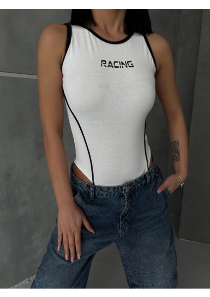 Y2K Tech Beyaz Racing Çıtçıtlı Zıbın Body fiyatları