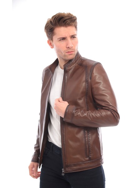 Hakim Yaka Deri Ceket Deri Mont modelleri