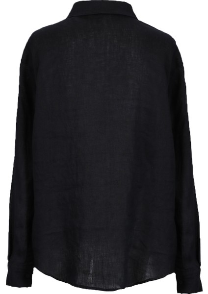 Barrı Kadın Keten Gömlek Siyah fiyatları