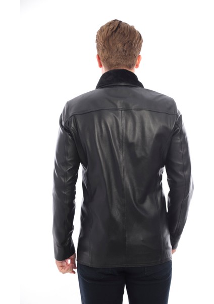 Kürk Yaka Siyah Erkek Deri Ceket indirimleri