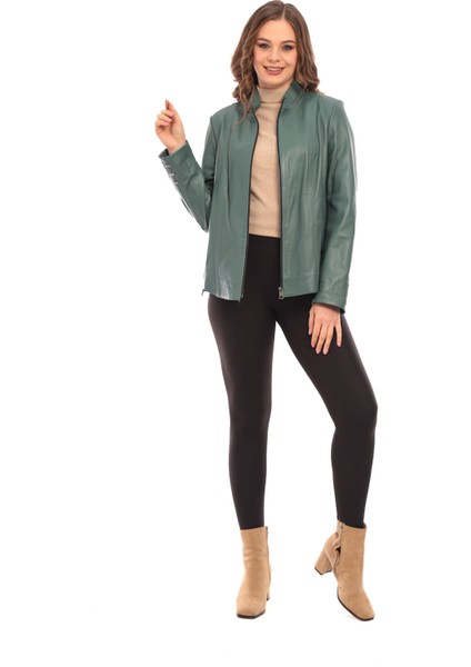 Loungwear Kadın Deri Ceket Deri Mont