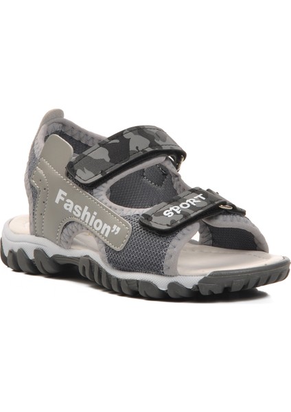 24-410-P Gri Kamuflaj Erkek Çocuk Sandalet