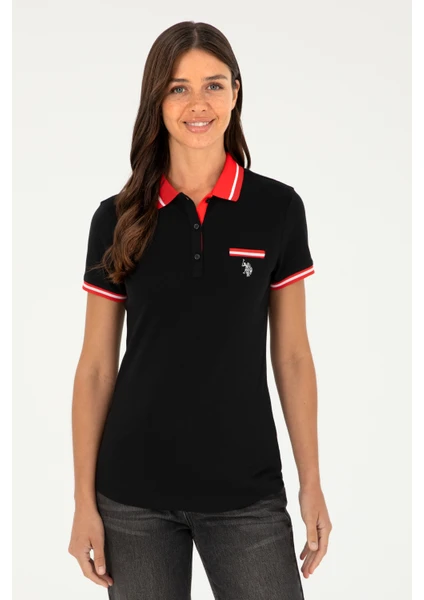 U.S. Polo Assn. Kadın Siyah T-Shirt 50285842-VR046