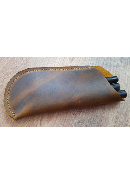 Hakiki Deri El Emeği Özel Kalemleriniz Için Kalem Kutu 17,5 cm 7 cm ( 3-4 Kalem Için ) 10NH