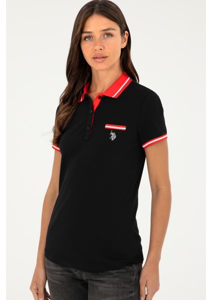 U.S. Polo Assn. Kadın Siyah Tişört 50285842-VR046