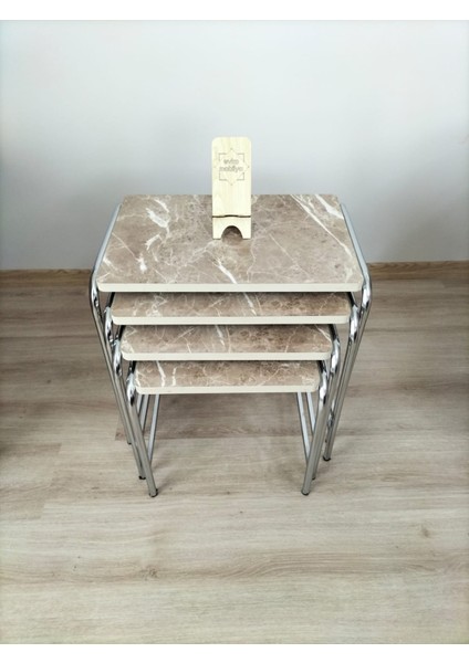 Buket Sehpa, 4'lü Zigon Sehpa, Zigon Sehpa, Servis Sehpası, İç İçe Geçen Sehpa, Ahşap Sehpa, Dörtlü