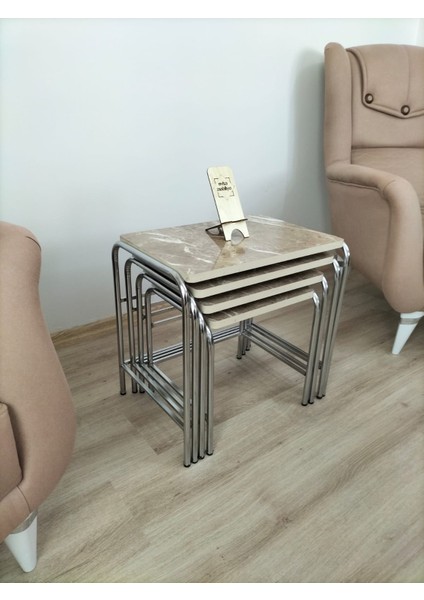 Buket Sehpa, 4'lü Zigon Sehpa, Zigon Sehpa, Servis Sehpası, İç İçe Geçen Sehpa, Ahşap Sehpa, Dörtlü