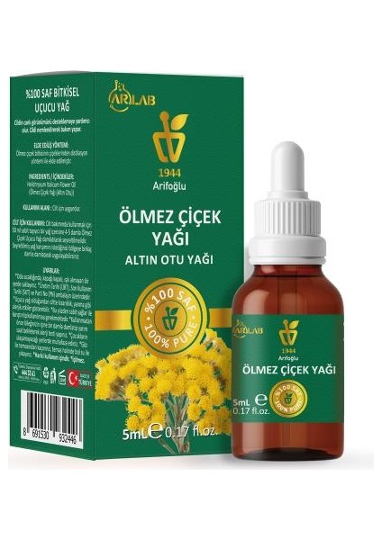 Arlab Ölmez Çiçek Yağı 5ml %100 Saf Arifoğlu