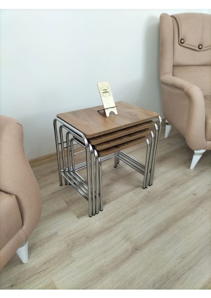 Buket Sehpa, 4'lü Zigon Sehpa, Zigon Sehpa, Servis Sehpası, İç İçe Geçen Sehpa, Ahşap Sehpa, Dörtlü