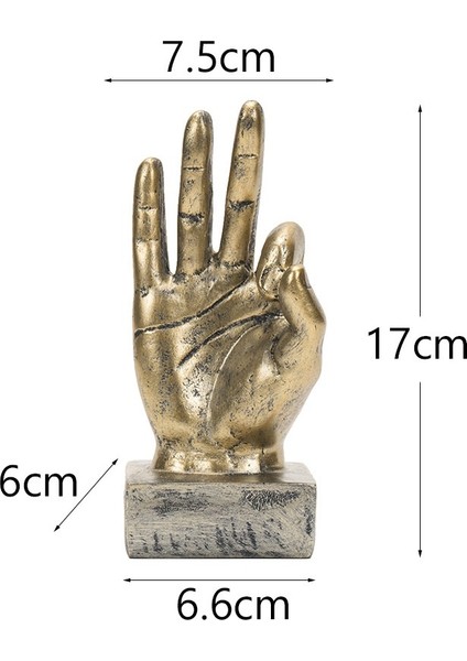 Retro Tamam Zafer Jest Parmak Modeli Heykel Reçine Süsler Ofis Odası Dekorasyonu Gibi (Yurt Dışından)