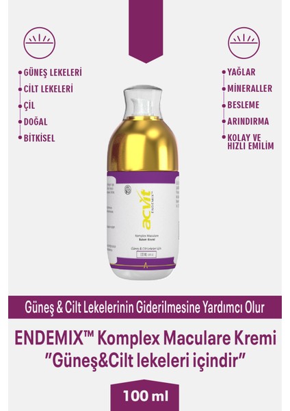 Endemix Komplex Maculare Kremi – ”güneş & Cilt ” - 100 ml