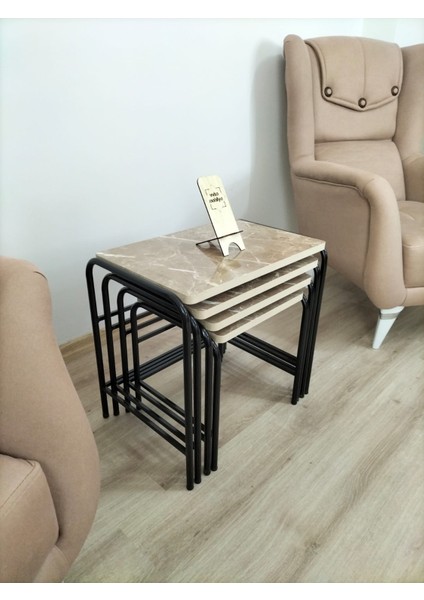 Buket Sehpa, 4'lü Zigon Sehpa, Zigon Sehpa, Servis Sehpası, İç İçe Geçen Sehpa, Ahşap Sehpa, Dörtlü