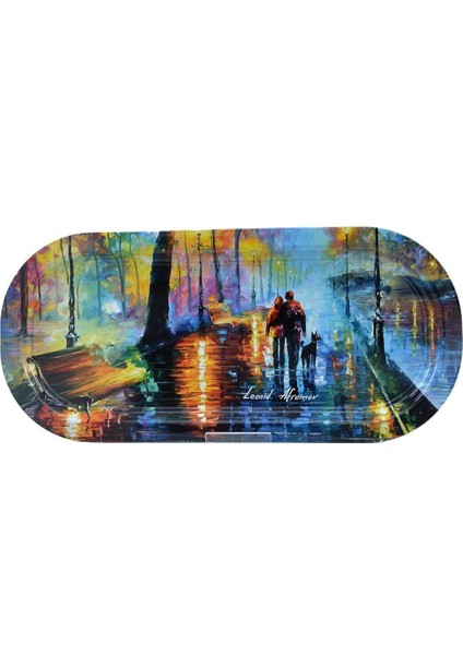 EF168-04 Afremov Venice Desenli Oval Tepsi 16X35 cm fiyatları