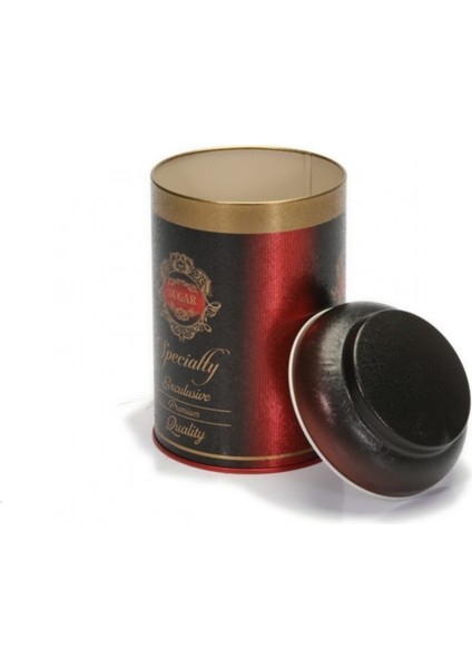 Premium Desenli Kahve Saklama Kabı Metal 1.4 lt - Bordo