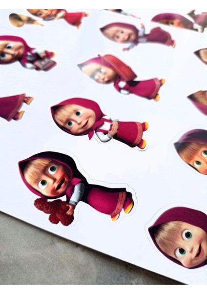 Hiras Dizayn Maşa ve Koca Ayı Sticker Sayfaları 48 Adet 4 Sayfa Sevimli Maşha Çıkartma Etiket Sticker Set