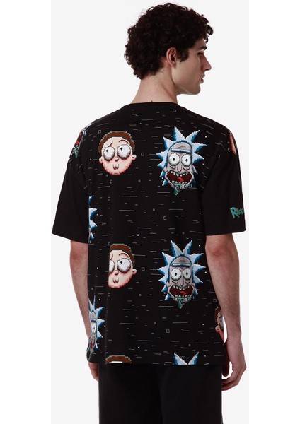 Authentic Mako Warner Bros - Rick And Morty Erkek Siyah Comfort Fit Tişört