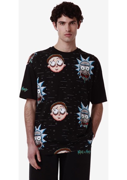 Authentic Mako Warner Bros - Rick And Morty Erkek Siyah Comfort Fit Tişört