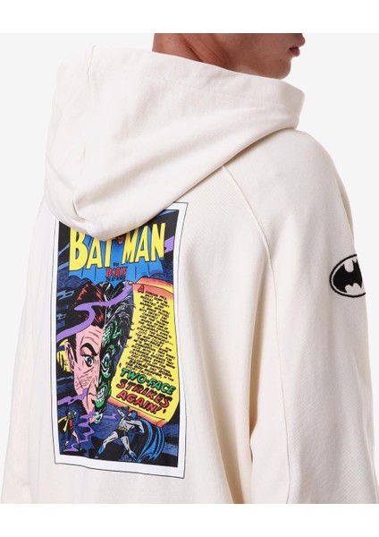 Authentic Zeus Warner Bros - Batman Erkek Ekru Oversize Fit Sweatshirt