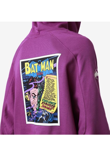 Authentic Zeus Warner Bros - Batman Erkek Lila Oversize Fit Sweatshirt