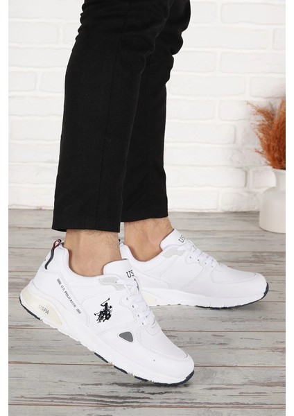 Vance Erkek Beyaz Cilt Spor Ayakkabı V3