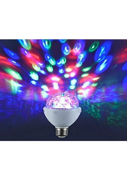 E27 Duy Renkli Disko Ampülü Disco Topu LED Disko Ampul Yerine Takılır ( Gece Lambası ) + Prize Takılan E27 Duy