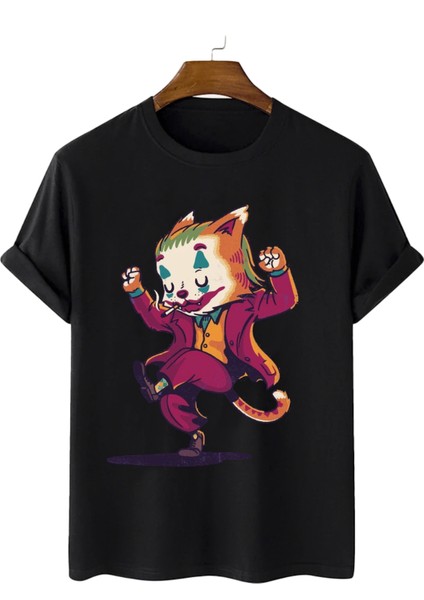 Joker Tişörtü - Joker Kedi Tişörtü - Joker Kedi Baskılı Tişört - Eğlenceli Unisex Tişört Joker Kedi Baskılı Tişört.