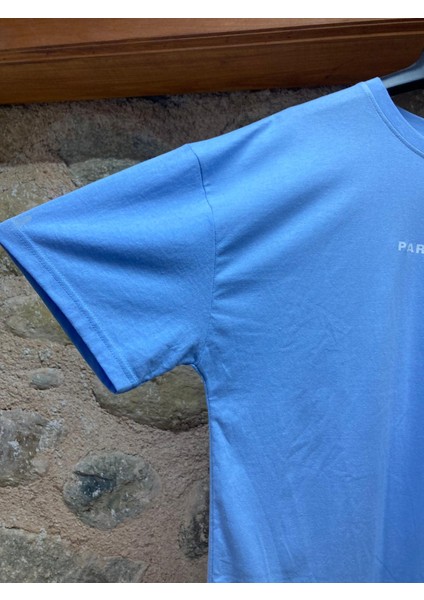 Paradise Baskılı Gökyüzü Mavisi Erkek Oversize Tişört