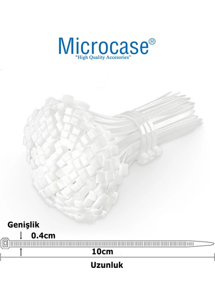 Plastik Kablo Bağı Cırt Kelepçe 3.6 x 100MM Şeffaf 100 ADET-AL4480