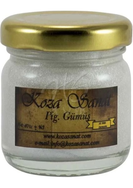 Sanat Ezilmiş Ebru Boyası Pigment Gümüş 40ML