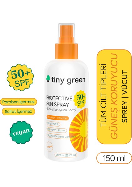 Tiny Green Yetişkin Güneş Spreyi Spf 50+ Vücut İçin 150 ml