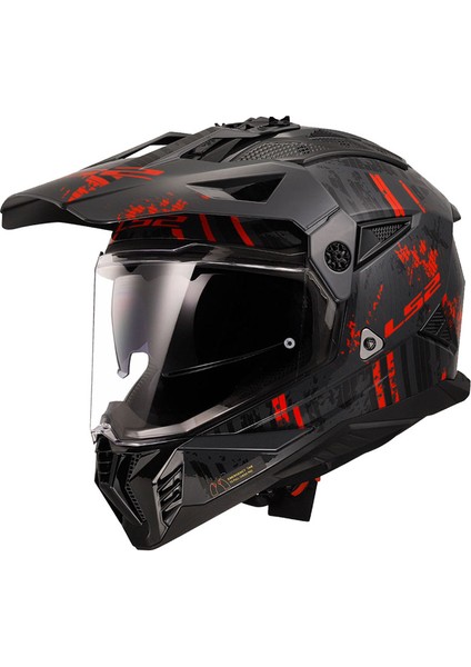 Pıoneer 2 Crazy Mat Siyah-Gri-Kırmızı Kask