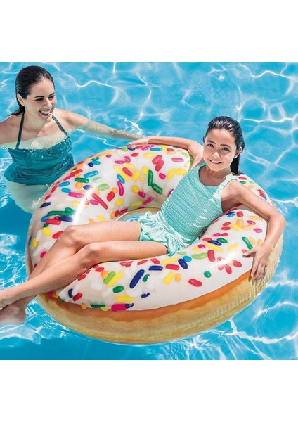 Raınbow Sprınkle Donut Gökkuşağı Serpintili Donut Simit 114 cm (45'')