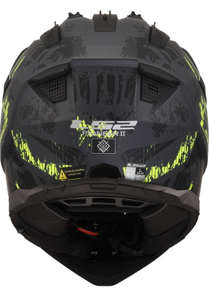 Pıoneer 2 Crazy Mat Siyah-Gri-Neon Sarı Kask