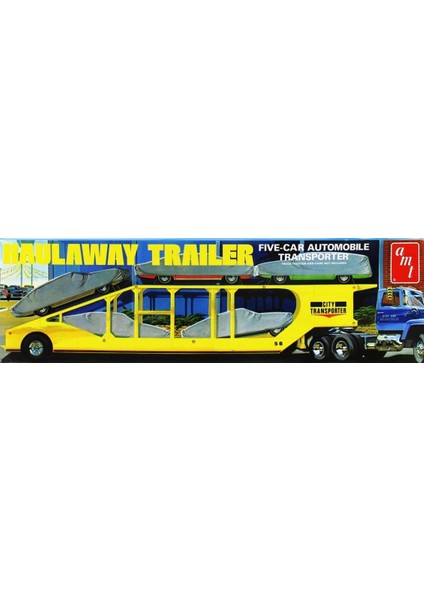 1193 1/25 5car Haulaway Trailer Araba Taşıma Dorsesi Demonte Plastik Maketi