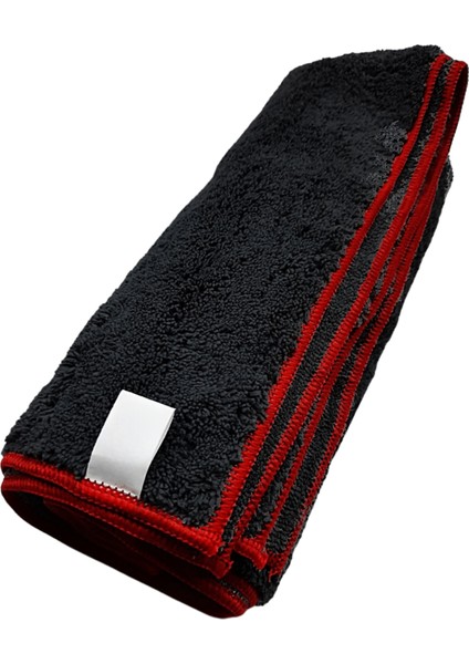 Mikrofiber Çift Yüzlü Araç Kurulama Bezi Overloklu Siyah
