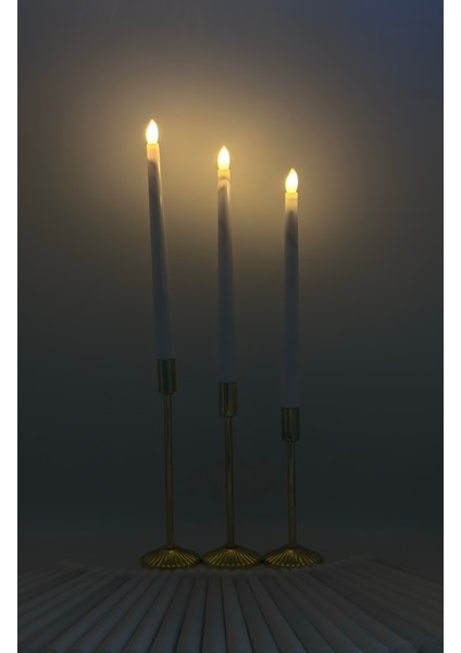 LED Mum 3 Adet Kaliteli Şamdan Mum Beyaz Renk fiyatları